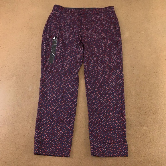 Banana Republic Pants - Banana Republic Womens Avery Ankle Length Cropped Pants Blue Red Mid Rise 4 New